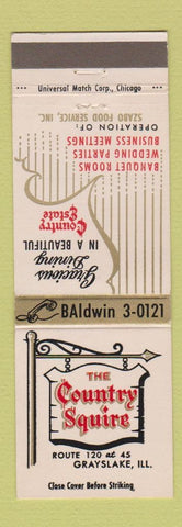 Matchbook Cover - Country Squire Grayslake IL
