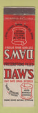 Matchbook Cover - Daw's Drug Stores WEAR
