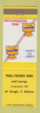 Matchbook Cover - Phil Town Inn Sturgis SD Best Western