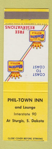 Matchbook Cover - Phil Town Inn Sturgis SD Best Western