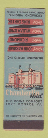 Matchbook Cover - Chamberlin Hotel Fort Monroe VA