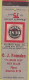 Matchbook Cover - Pillsbury Feeds CJ Ramsden WORN