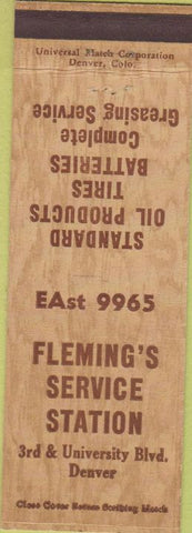 Matchbook Cover - Flemings service oil gas Denver CO Standard