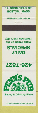 Matchbook Cover - Penn's Put Boston MA