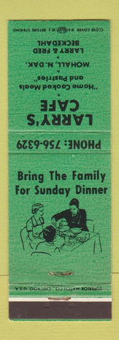 Matchbook Cover - Larry's Cafe Mohall ND
