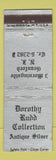 Matchbook Cover - Dorothy Rudd Collection Antique Silver Cranford NJ