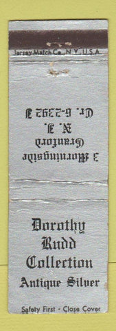 Matchbook Cover - Dorothy Rudd Collection Antique Silver Cranford NJ
