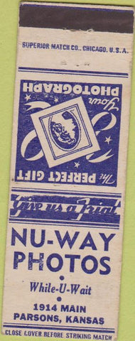 Matchbook Cover - Nu Way Photos Parsons KS girlie