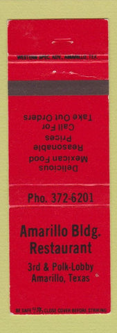 Matchbook Cover - Amarillo Building Restaurant TX Mexican Food