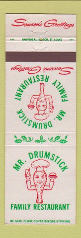 Matchbook Cover - Mr Drumstick restaurant chicken Christmas