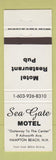 Matchbook Cover - Sea Gate Motel Hampton Beach NH