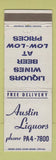 Matchbook Cover - Austin Liquors