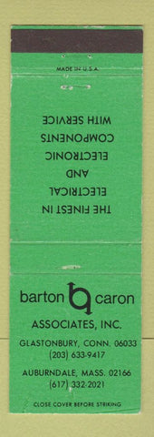 Matchbook Cover Barton Caron Associates Electrical Auburndale MA Glastonbury CT