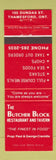 Matchbook Cover - Butcher Block Restaurant Thamesford ON