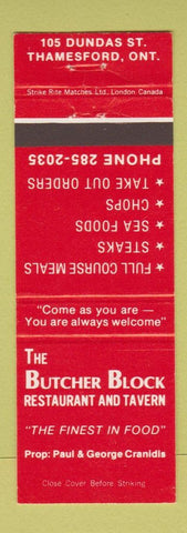 Matchbook Cover - Butcher Block Restaurant Thamesford ON