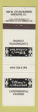 Matchbook Cover - Tiffany's Restaurant Vancouver BC
