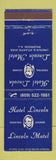 Matchbook Cover - Hotel Lincoln Wildwood NJ