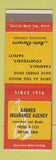 Matchbook Cover - Andres Insurance Agency Bryan OH