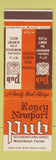 Matchbook Cover - Roney and Newport Pub Miami Beach FL