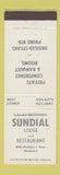 Matchbook Cover - Sundial Lodge Restaurant Modesto CA