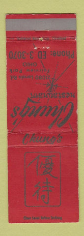 Matchbook Cover - Chung's Chinese Restaurant Fairview Park OH