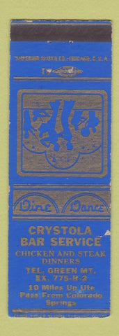 Matchbook Cover - Crystola Bar Service Crystola Colorado
