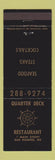 Matchbook Cover - Quarter Deck Restaurant Bar Harbor ME
