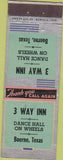 Matchbook Cover - 3 Way Inn Boerne TX