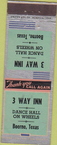 Matchbook Cover - 3 Way Inn Boerne TX