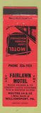 Matchbook Cover - Fairlawn Motel Williamsport PA
