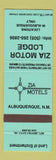 Matchbook Cover - Zia Motor Lodge Albuquerque NM