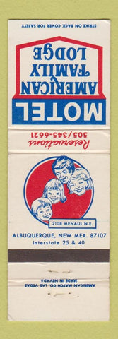 Matchbook Cover - Motel American Family Lodge Albuquerque NM