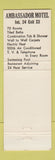 Matchbook Cover - Ambassador Motel Manchester TN