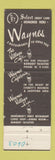 Matchbook Cover - The Village Cafe Marysville WA