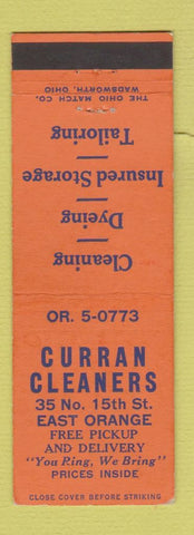 Matchbook Cover - Curran Cleaners East Orange NJ?