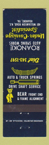 Matchbook Cover - Roanoke Auto Spring Works Roanoke VA