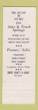 Matchbook Cover - Roanoke Auto Spring Works Roanoke VA