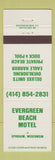 Matchbook Cover - Evergreen Beach Motel Ephraim WI