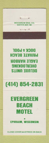 Matchbook Cover - Evergreen Beach Motel Ephraim WI