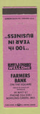 Matchbook Cover - Farmers Bank Bowling Green MO