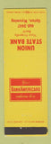 Matchbook Cover - Union State Bank Upton WY