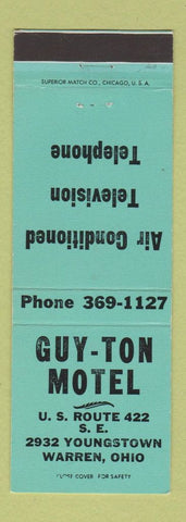 Matchbook Cover - Guy Ton Motel Warren OH