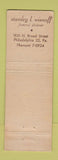 Matchbook Cover - Stanley Wisnoff Funeral Home Philadelphia PA WEAR