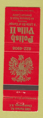 Matchbook Cover - Polish Villa II Restaurant Cheektowaga NY