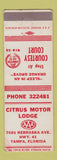 Matchbook Cover - Citrus Motor Lodge Tampa FL WEAR