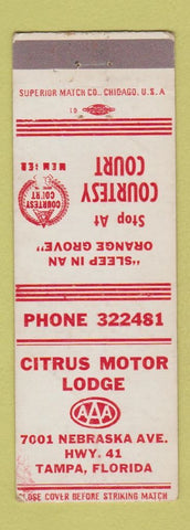 Matchbook Cover - Citrus Motor Lodge Tampa FL WEAR