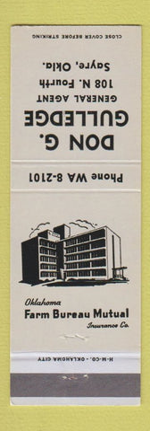 Matchbook Cover - Don Gulledge Insurance Farm Bureau Sayre OK