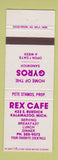 Matchbook Cover - Rex Cafe Kalamazoo MI Gyros