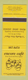Matchbook Cover - Encore Cafe Hollywood FL