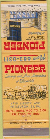 Matchbook Cover - Pioneer Savings Loan Pittsburgh PA
